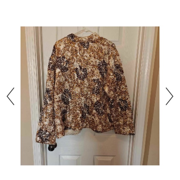 Ruby Rd. Brown and White Patterned Puffer Jacket - Picture 3 of 4